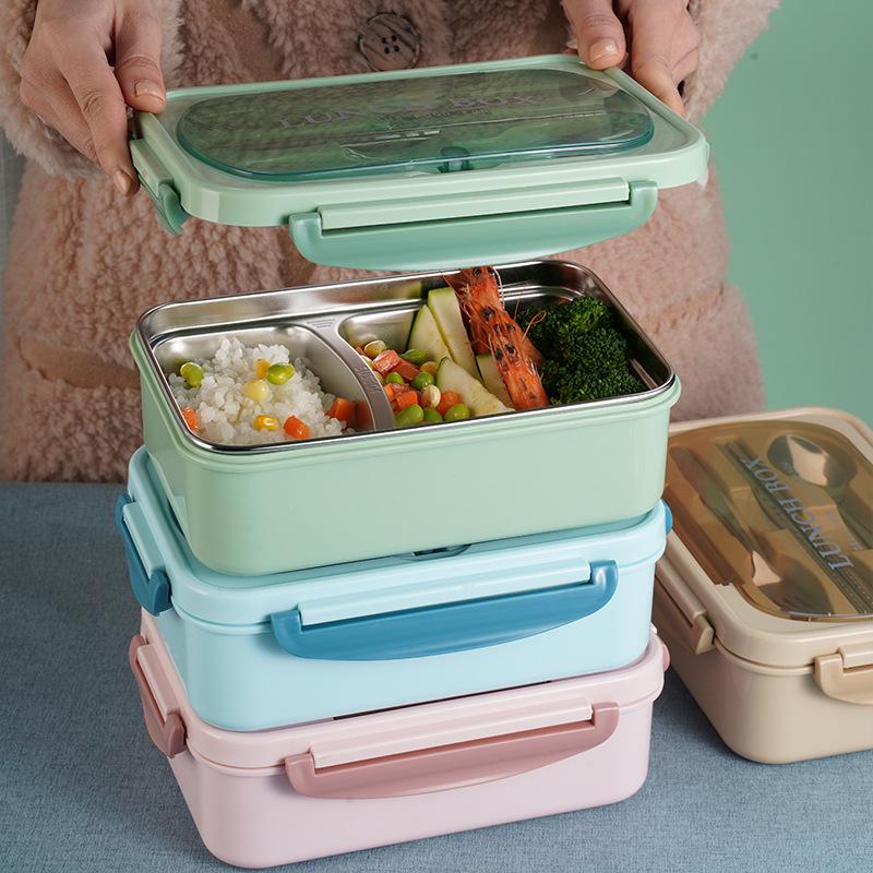Spot Grid 304 Stainless Steel Bento Lunch Box - Microwaveable & Insulated for Women
