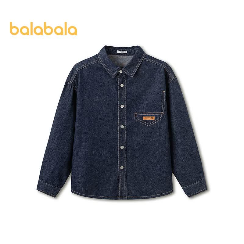 Balabala Kids' Long-Sleeve Denim Shirt