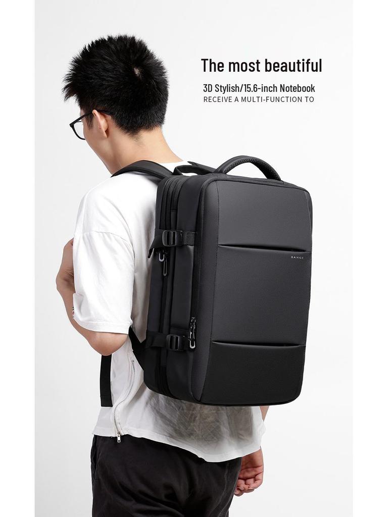 BANGE Men's High-Capacity Business & Travel Laptop Backpack