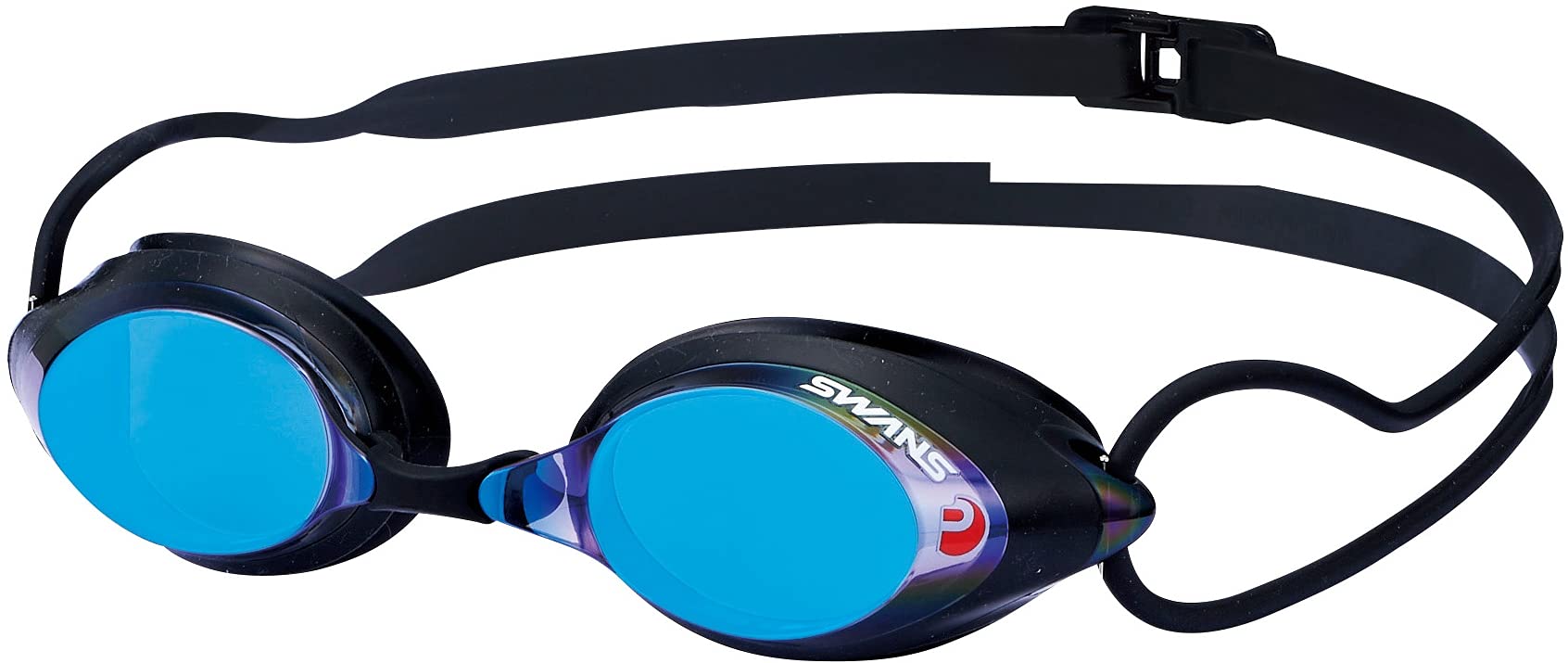 

SWANS SMBL Swimming Made in Smoke with Flash Blue with FINA Certified SRX-MPAF Goggles, Japan, Mirror, Racing, Cushion,