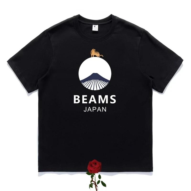 

2025 High Quality Animal Mount Print Beams T-shirts Men Women Casual Loose Round Neck Short Sleeve BEAMS JAPAN Top Tees 4XL