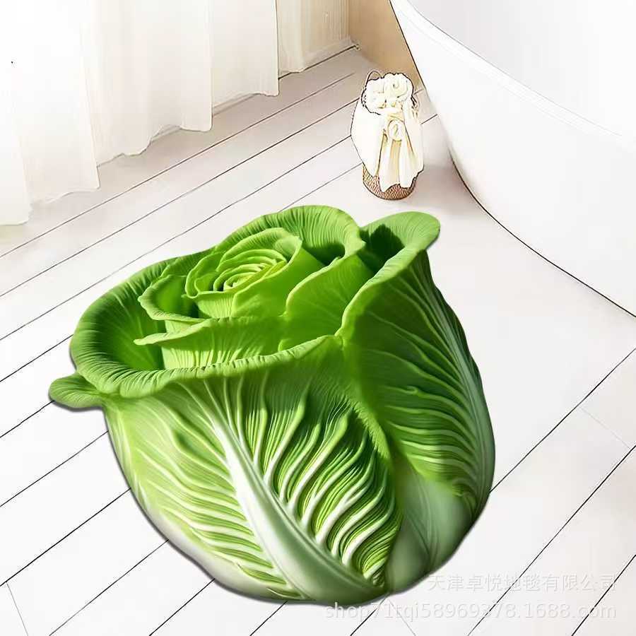3D Carpet Living Room Bedroom Floral Carpet Easy To Maintain Anti Slip Easy To Clean Foot Mat