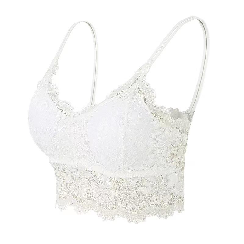 Großformat Sexy Spitze Besetztes Schlauchoberteil Camisole, Anti-Exposure Schönheits-Rücken-Schicht-Bandeau-BH für Damen