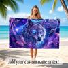 Wolf Theme Beach Towel Personalized Custom Name & Text Soft Quick Dry Beach Towel for Swimming Travel