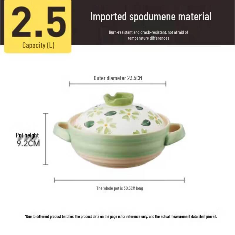 Chui Da Huang Floral Ceramic Casserole Pot CK85955