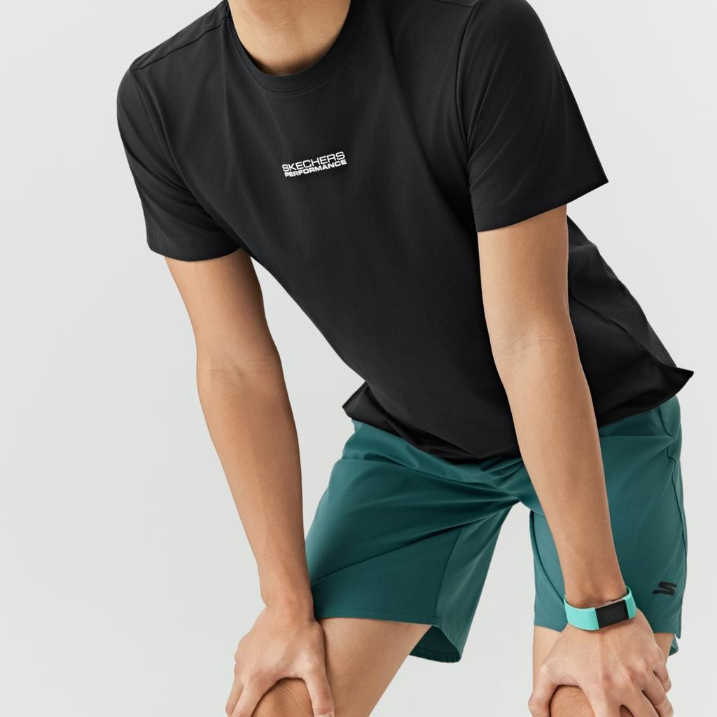 Skechers Solid Color Short Sleeve Fitted T-Shirt Men tops P226M142-0018