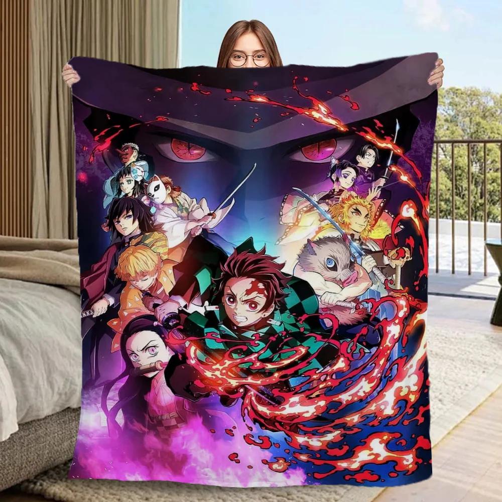 Throw Blanket for Sofa Luxury Throw Blankets Characters D-Demon Slayer Fluffy Plaid Large Blanket King Size Cobija Home Interior