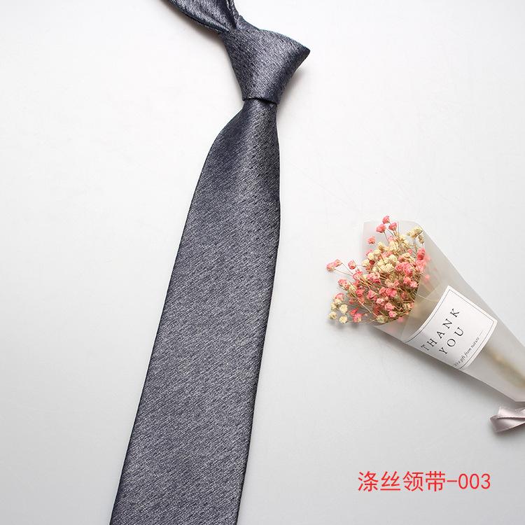 Men'S Polyester Silk Jacquard Business Tie, Solid Color Flower Casual High-End Tie
