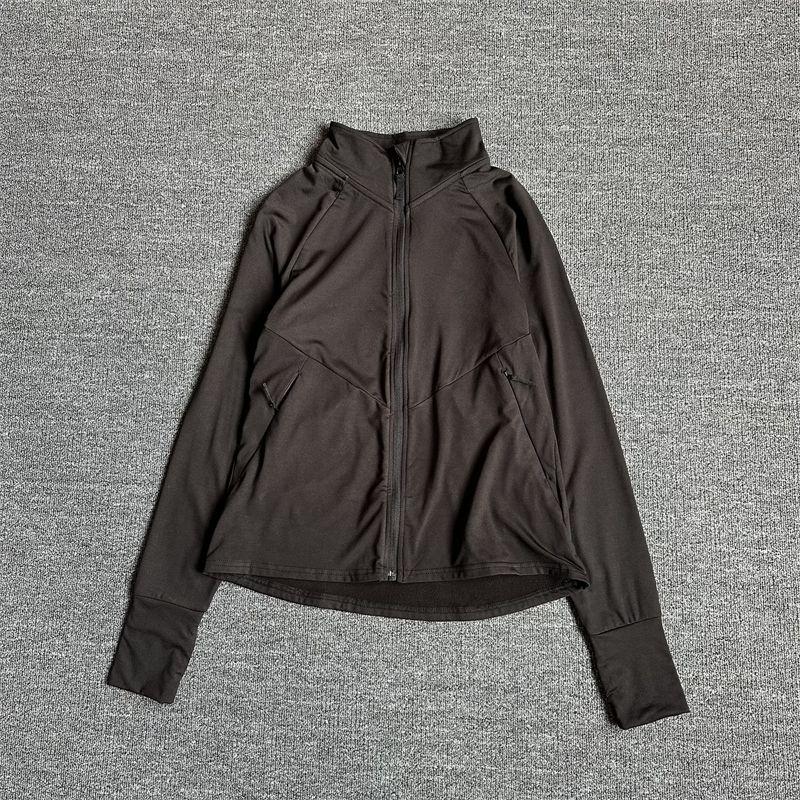 

Модная уличная тонкая бархатная высокоэластичная быстросохнущая ветрозащитная толстовка Black Stretch Neck Running Clothes XS