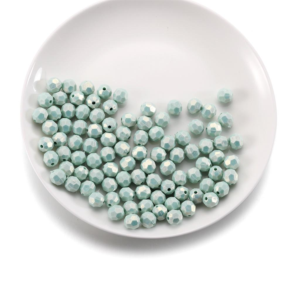 50/100Pcs Macaron Color Acrylic Faceted Shape Beads Round Waterdrop Loose Beads for DIY Necklace Bracelet Jewelry Making