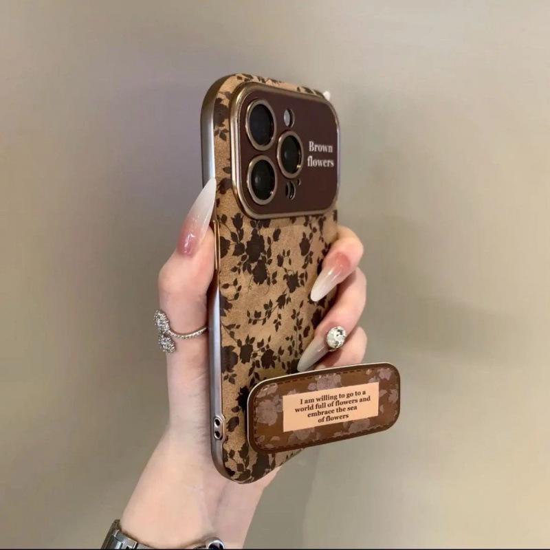 Retro Rose Flower Drop-Proof Luxury iPhone 15 Pro Max Case for Apple 16, 14, 13, 12