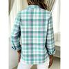 Plus Size, Plus-size Fashion Long-sleeve Lapel Casual Plaid Print Shirt