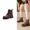 Thick-soled Shoes High-heeled Boots Versatile Summer Boots for Women Round-toed Ankle Boots and Chunk-heeled Boots