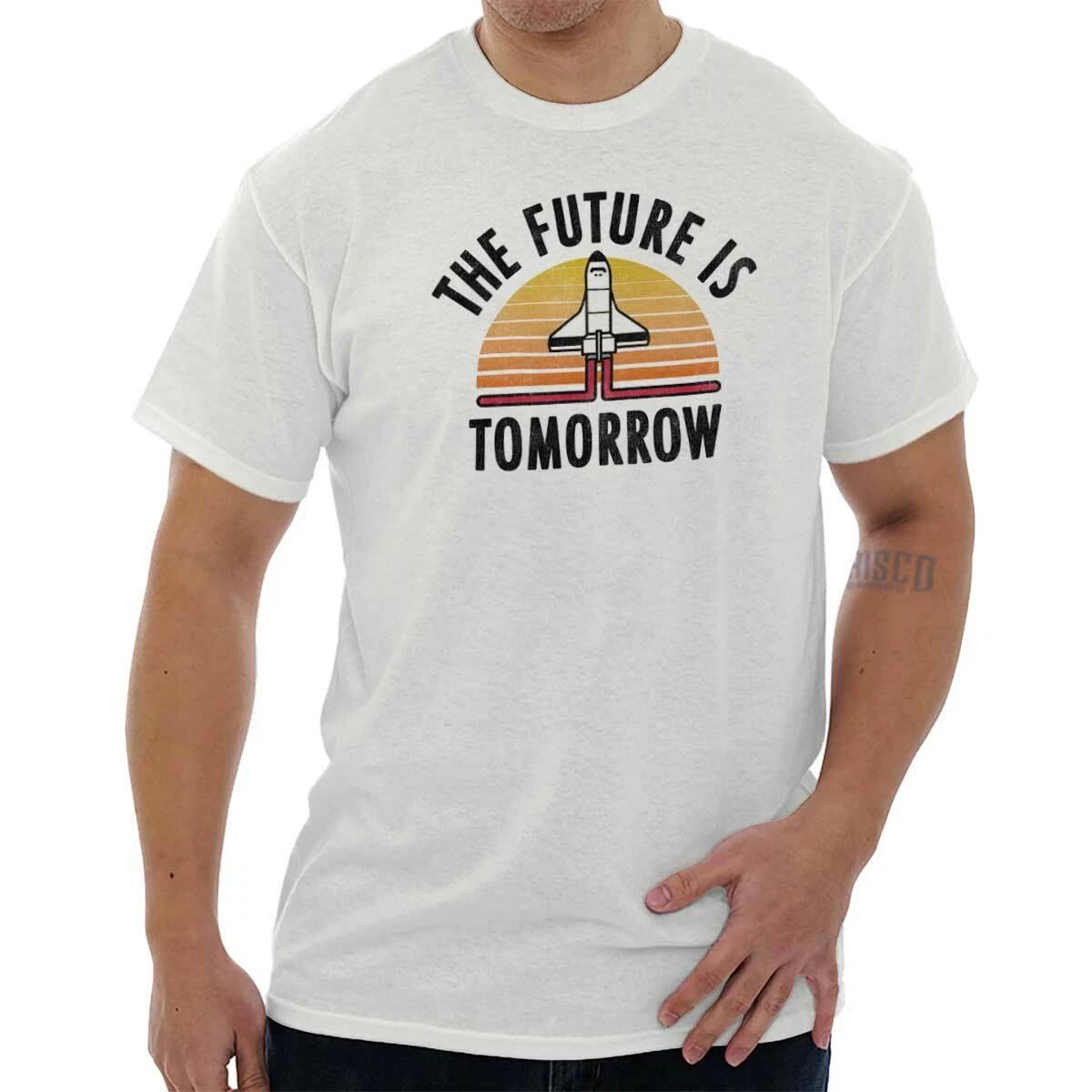 The Future is Tomorrow Rocket Ship Launch Womens or Mens Crewneck T Shirt Tee XL