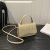 Chain Shoulder Bag with Slanted Strap - Versatile Handbag with Elegant Mini Square Shape Design