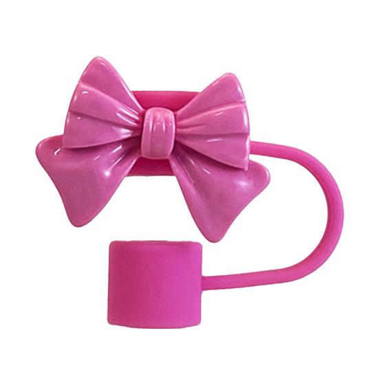 Silicone Bow-Tie Straw Cap for Stanley Tumblers Reusable Straw Tips Lid Protectors Dust-Free Cup Accessories for 10mm Diameter Straws