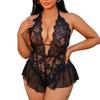 Crotchless Black Bodysuit Porn Sexy Lace Curve Women's Lingerie Exotic Transparent Backless 4XL Plus Size Dress Erotic Costumes