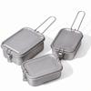 Titanium Lunch Box With Lid Folding Handle Leak Proof Lightweight Camping Backpacking Hiking Picnic Gear