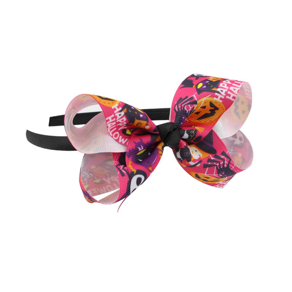 Kid Girl Fashion Bowknot Halloween Pattern Hair Band Headwear Delicate Hair Clasp for Halloween Party