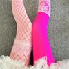 Stilvolle Samt- und Netzstrumpfhosen mit Farbblock-Design, elastisches Nylonmaterial, Strumpfhosen für modebewusste Outfits