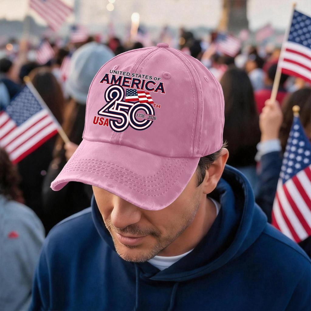 Men's and Women's Matching American 0th Anniversary Anniversary Embroidered Vintage Washed Baseball Cap