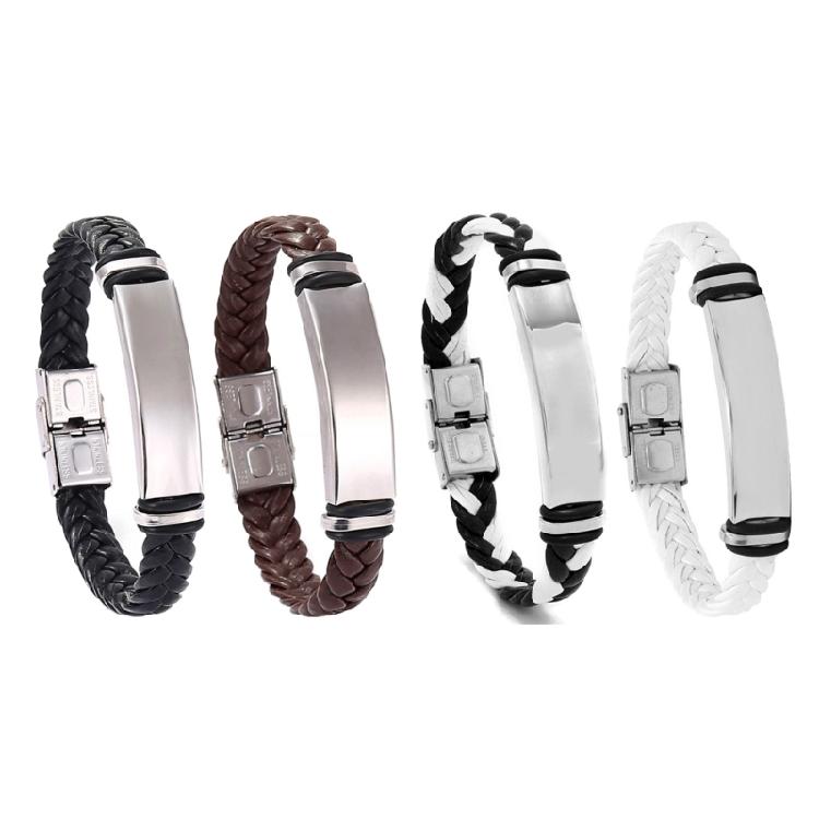 Adjustable Leather Rope Bracelet Hand Woven Bangle Unisex Wrist Chain Ornament