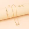 Cold Wind Same 8-character Necklace Bracelet Earrings Combination Set, Fashion Temperament Design Sense Rhinestone Jewelry