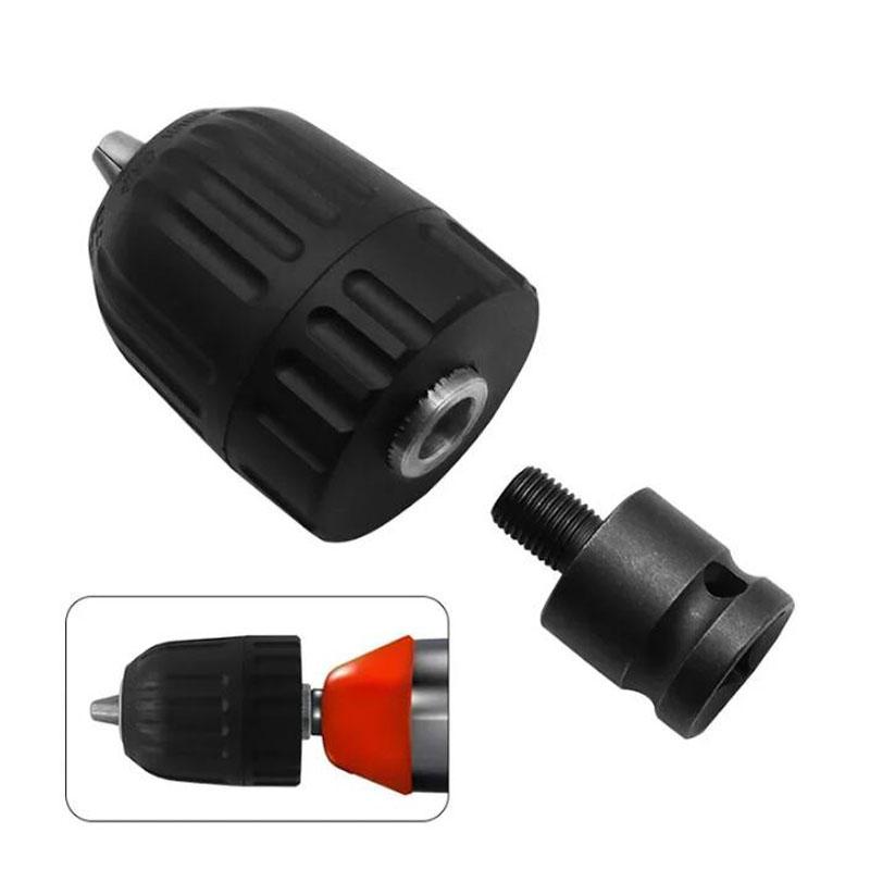 Keyless Drill Chuck Clip Thread Drill Bit Adapter For Impact Drill Unique Patent Locking Function 3/8-24UNF 0.8-10MM