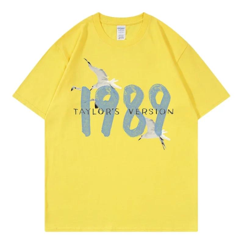 Taylor Swifts 1989 T-Shirts Unisex Damen T-Shirt Geschenk Fans Musikkonzert Kurzarm Unisex Streetwear Kleidung Übergroßes T-Shirt Unisex