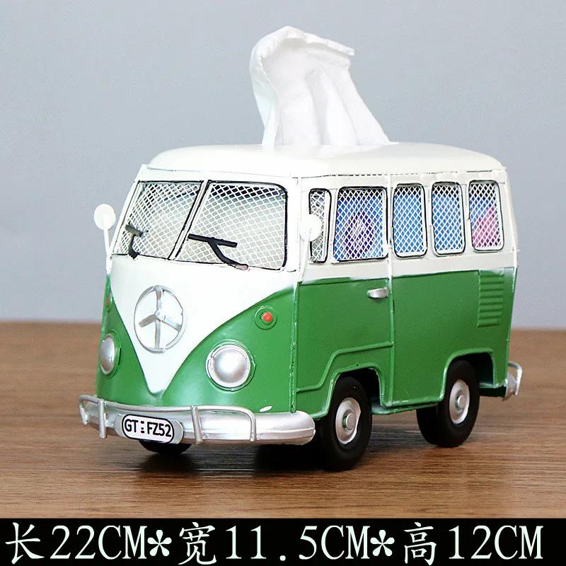 Scatola portatovaglioli a forma di Scarabeo Bus in Ferro Battuto Retrò Americano Scatola portatovaglioli Creativa Modello di Auto Decorazione Artigianato Regalo Speciale Decorazione per la Casa