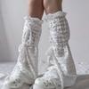 New Summer New Ballet Bow Tie Long Foot Cover Thin Pleated Net Lace Light Girl Lace Cover-up Sun Protection Socks