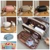 Double Zipper Multifunctional Makeup Bag Large Capacity Cosmetic Handbag  For Women
