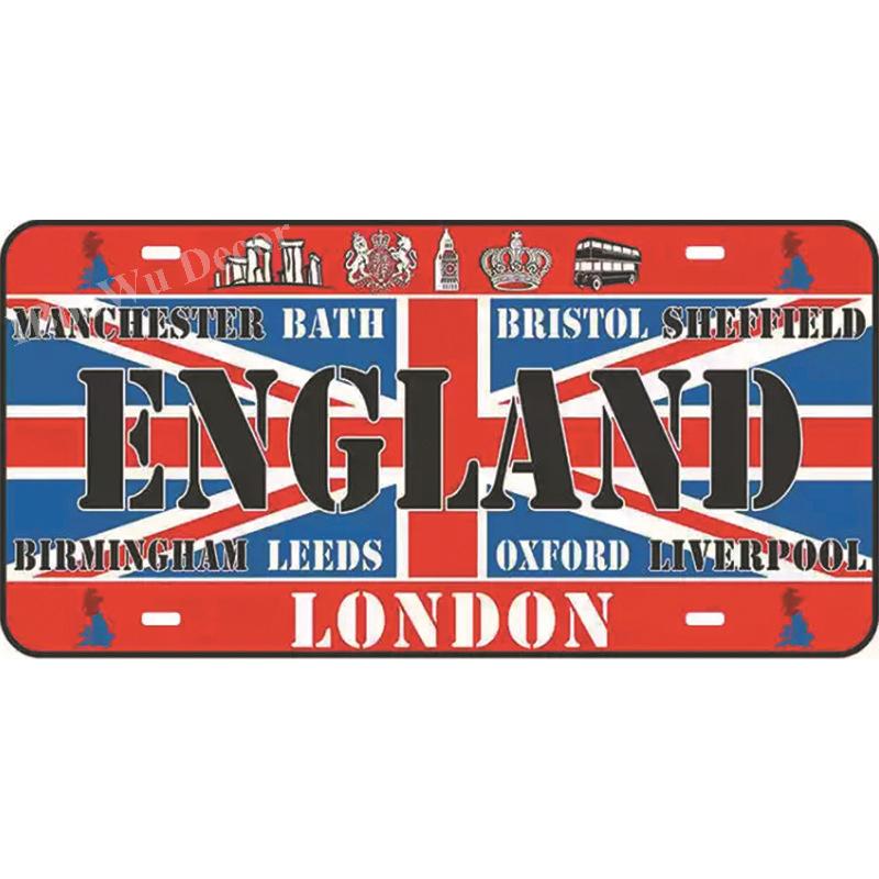 Popular City Plate Poster Vintage Wall Decor Worldwide Canada/London/Brazil Metal Tin Sign Plaques Poster 15x30cm