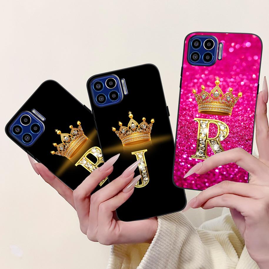 For Motorola One 5G Case Popular Letters Flower Crown Soft Silicone Shockproof TPU Couple Cover For Moto One 5G 2020 Phone Cases