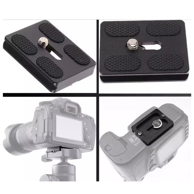 Aluminum Alloy Quick Release Plate for Arca Standard 50mm Tripods Ballhead Featuring AntiSlip Rubber Pad 1/4 Screw