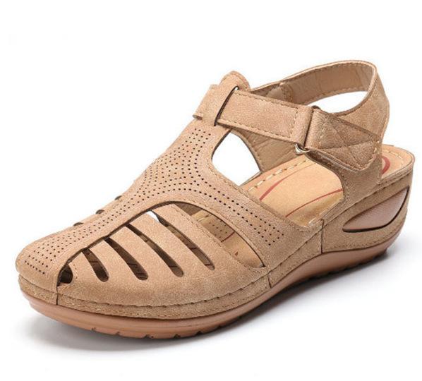 Casual Female Platform Retro Shoes New Summer Women Wedge Sandals Premium Vintage Anti-slip Leather Orthopedic Open Toe Sandals