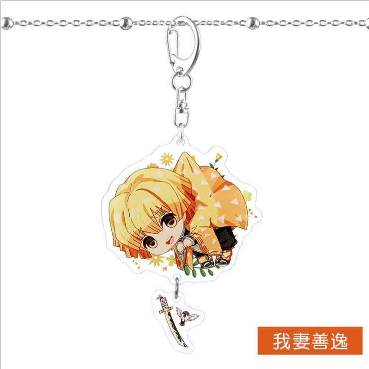 Keychain Pendant Anime Demon Slayer Kimetsu No Yaiba Kamado Tanjirou Double Sided HD Bag Pendant Gift For Fans Cosplay Props Jewelry Gift