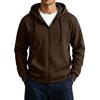 Men's Zip-Up Hoodie Jacket with Large Pockets Color Casual