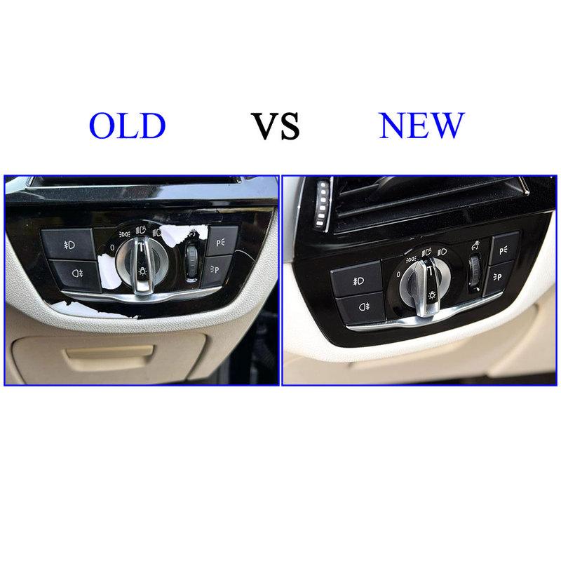 Interior Car Headlight Switch Rotary Knob Light Control Cover Panel Front Rear Foglight Button For BMW G30 G31 G38 F90 G32