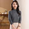 Women's Slimming Half-High Neck Knit Sweater - Long Sleeve Stylish Base Layer for Autumn/Winter 2026