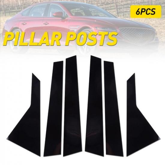 For HYUNDAI GENESIS Sedan Gloss G80 Black Pillar Posts Window Trim Cover 2015-22