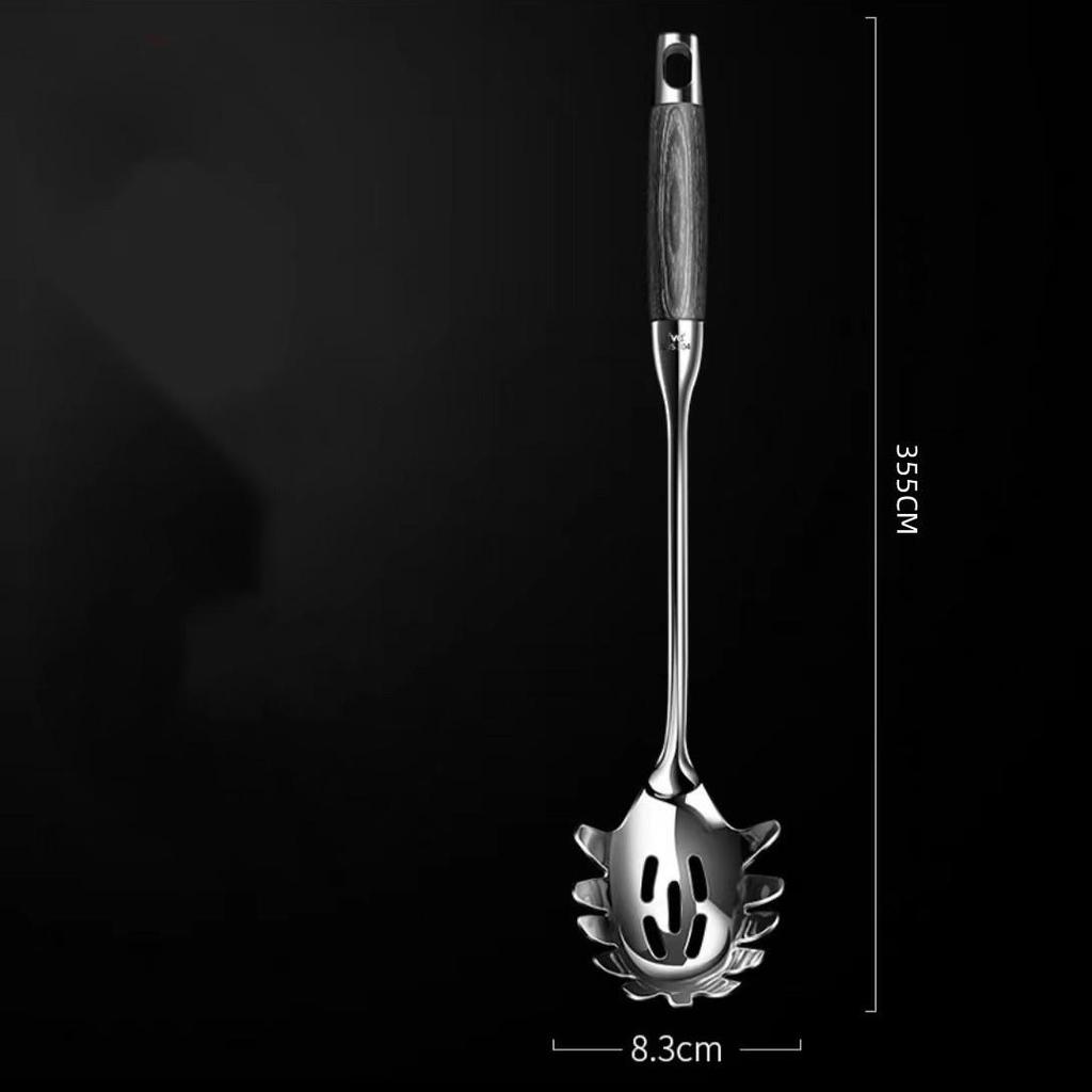 Ebony & Stainless Steel Kitchen Utensil Set with Spatula and Ladle