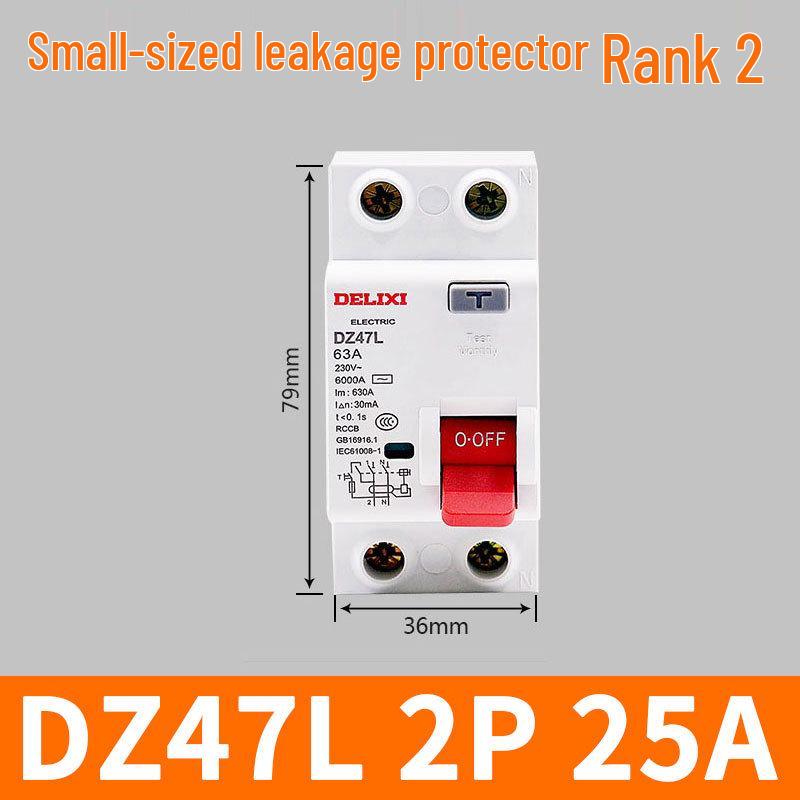 Delixi Mini Circuit Breaker DZ47L 2P/4P with Earth Leakage Protection, 63A/100A for Household Use