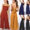 Elegant Womens Polka Dot Jumpsuit With Sleeveless And Wide Leg Pants Backless Design