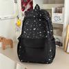 Cute Heart and Bow Print School Backpack with Front Pocket Top Handle Casual Daypack for Girls Students