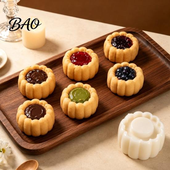 Detachable Pastry Cutter Double-Headed Mooncake Mold, Sunflower Pattern Reusable ABS Hand-Press Easy Creative Cookie Stamp Press Cleaning Kitchen