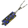 Venetian Lampwork Bead Antique Beads SILVER925 Pendant Necklace Millefiori Venetian Trade Beads Figaro Chain Necklace 55cm Antiquebeads Handmade