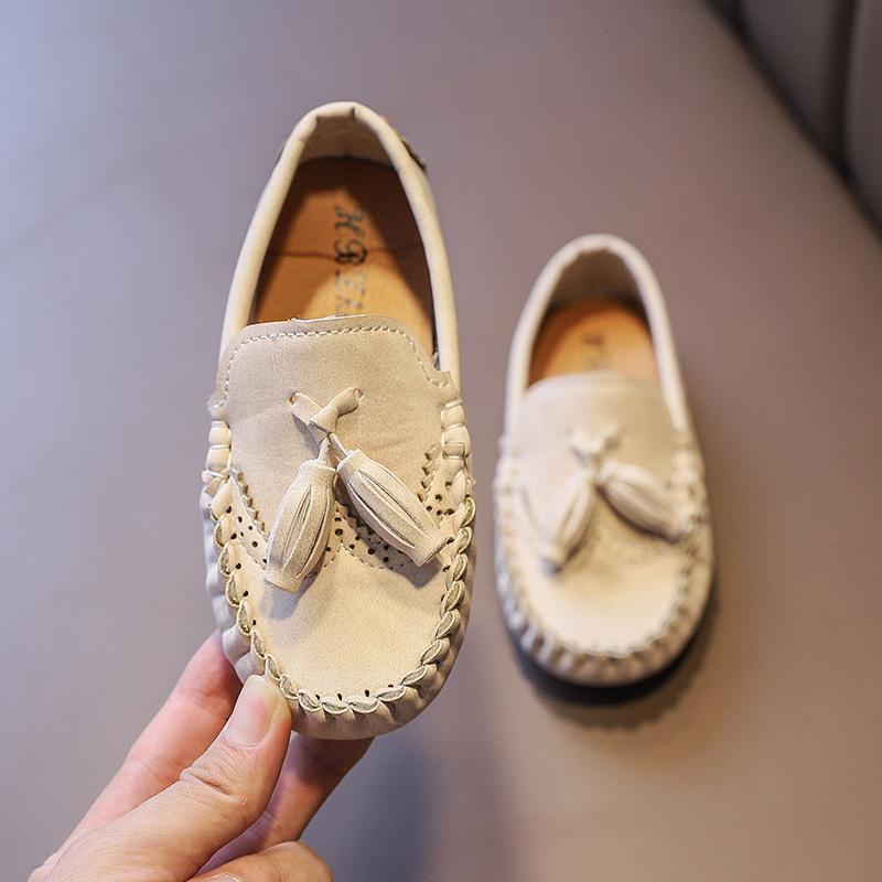 Children'S Colors Boys Casual Leather Shoes Kids Loafers Peas Shoes Toddler Slipon Soft Bottom Boat Shoes Moccasin Of Baby Y