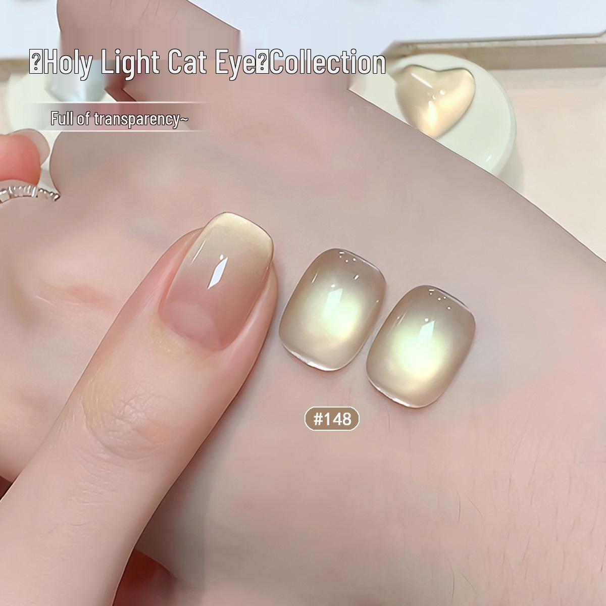 

Celebrity Trend 2025 White Water Cat Eye Nail Polish Gel - Jade Fat Jelly, Transparent Whitening Manicure