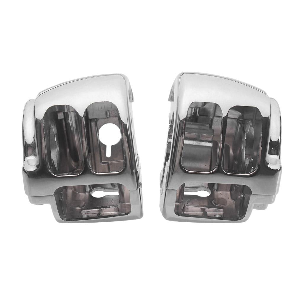 

1Pair Handlebar Control Switch Housings Cover Button Caps Chrome Kit Motorcycle For Harley Sportster Forty-Eight XL1200X 2014-22